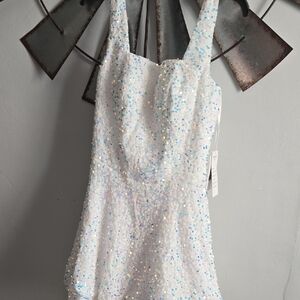 White Sequin Dress